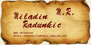 Miladin Radunkić vizit kartica